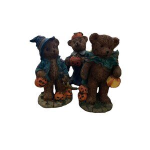 K’s Collections Halloween Bears Set Of 3 Plus Bonus Of 2 Christmas Snowman